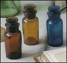 Colored Glass Medicine Bottles