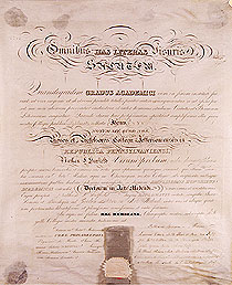 Diploma of Nathan L. Hatfield, 1826