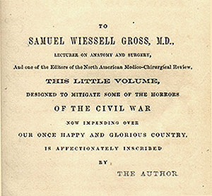 Dedication from Gross's Manual of Military Surgery, 1862