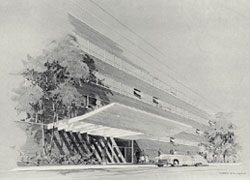 Architectural Rendering, Foerderer Pavilion, ca. 1952