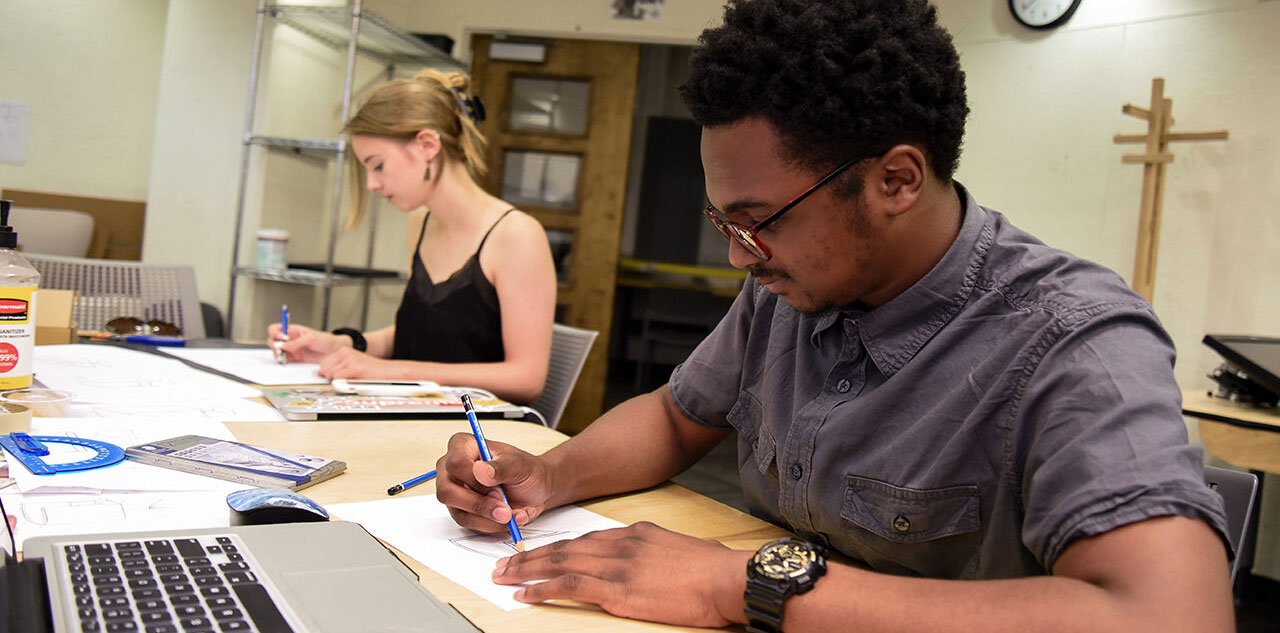East Fall design students working on projects
